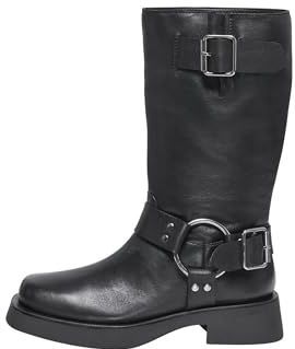 Only - Onlbea Leather Biker Boot - Zwart - Enkellaarsjes