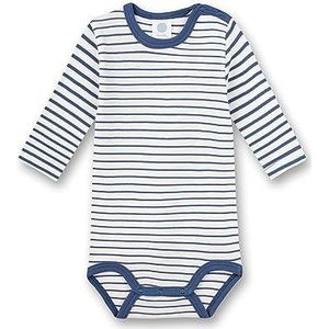 Sanetta Body met lange mouwen blauw gestreept | Hoogwaardige en duurzame body voor jongens van biologisch katoen. Body met lange mouwen met ringprint | Baby Body, blauw, 62 cm