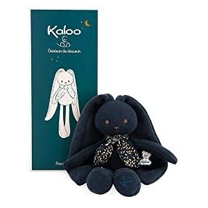 KALOO - Lapinoo K972202 Pluche haas voor baby's, twee materialen, jersey en tricot weefsel, 25 cm, nachtblauw, zeer zacht materiaal, geschenkdoos, vanaf de geboorte,