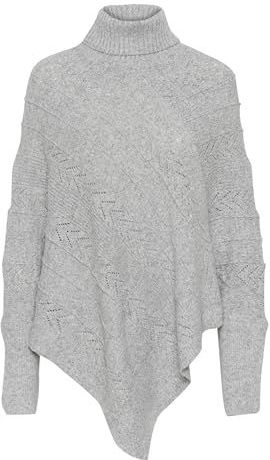 Cream - Cape 'Holiday' - Lichtgrijs - Poncho