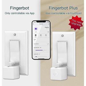 MOES Fingerbot Plus Smart Switch Toggle-Smart Button Pusher Upgrade met aanraakbediening, compatibel met de Smart Life-app en Tuya BLE Hub voor Alexa, Google Home en Timer Control