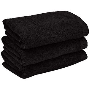 Heckett Lane Bath Hand Towel, 100% Cotton, Night Black, 50 x 100 Cm, 3.0 Pieces