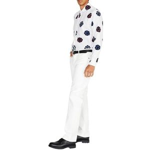 Sisley Mens 589VSQ023 Shirt, White 901, S, Wit 901, S