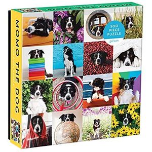 Galison Momo The Dog Puzzle, 500 Pieces, 20” x 20'' – Colorful Puzzle Featuring 16 Adorable Dog Images - Thick, Sturdy Pieces - Perfect for Family Fun, Multicolor