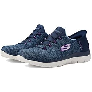 Skechers Summits Dazzling Haze sneakers voor dames, veganistische schoenen met luchtgekoeld traagschuim, damesschoenen, maat 39 EU, marineblauw, 39 EU
