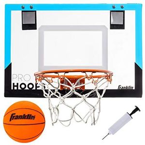 Franklin Sports Boven de deur Mini Basketbalhoepel - Pro Hoops Indoor Mini Hoop met Mini Basketbal - Slam Dunk Goedgekeurd Shatter Resistant Backboard - Slaapkamer + Kantoor Mini Hoepel + Bal - Zwart