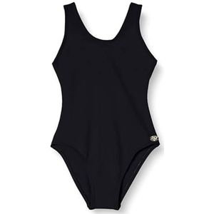 HAUTE PRESSION Eendelig badpak voor meisjes, effen, 906, C01, T12A, Zwart, 12-14 Jaren