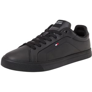 Tommy Hilfiger Heren ICON Court LTH Flag ESS FM0FM05317 Sneakers, Zwart, 9 UK, Zwart, 43 EU