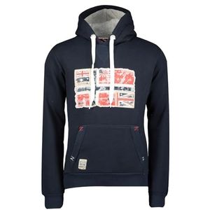 Geographical Norway Gpepe2 Heren sweatshirt met capuchon kangoeroezak - Sweatshirt Logo Pullover Hood Hoody Warm Lange Mouwen - Heren Lente Zomer Herfst Winter (Marineblauw), Marineblauw, XL