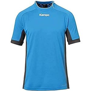 Kempa Prime T-shirt, asymmetrische kraag, voor heren, blauw/antraciet, XXXL