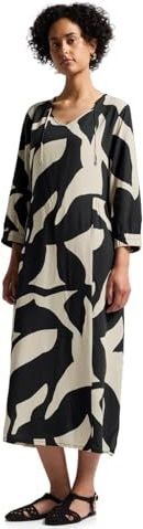 STREET ONE - Midi-jurk - Whale tail grey - Met Grafisch Patroon en 3/4-Mouwen