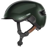 ABUS Urban-helm HUD-Y - magnetisch, oplaadbaar LED-achterlicht & magneetsluiting - coole fietshelm voor dagelijks gebruik - voor mannen en vrouwen - groen, maat S