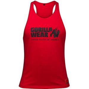 Gorilla Wear Classic Fitness Tanktop - wit - bodybuilding sport vrije tijd met logo opdruk licht en comfortabel voor optimale beweging van katoen