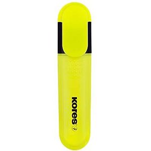 Kores - Bright Liner Plus: Gele lichtgevende markeerstiften, wigvormige punt en inkt op waterbasis, ergonomische vorm, school- en kantoorbenodigdheden, verpakking van 10 stuks