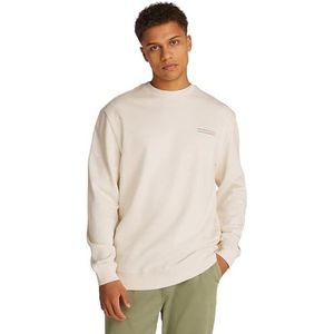 Tommy Jeans Heren TJM REG ENTRY GRAPHIC CREW EXT Pullover Sweatshirt, Beige, M, Beige (Havermergel Htr), M