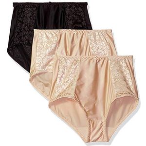Bali Women's Double Support Brief 3-Pack, Black/Soft Taupe/Soft Taupe, 9