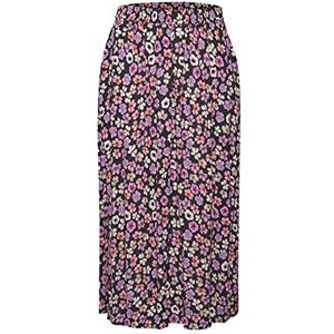 KAFFE Dames A-Line Katara Amber Skirt dames, Oranje/Lupine bloemenprint, 40