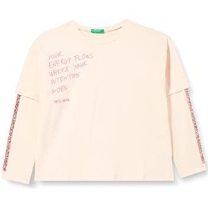 United Colors of Benetton T-shirt M/L 3VR5C107A lang shirt, poeder 20Y, L voor meisjes