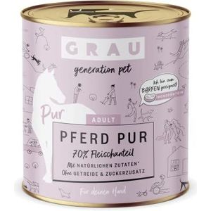 GRAU - het origineel - Natvoer voor honden - Puur paard, 6 verpakking (6 x 400 g), monoproteïne, voor volwassen honden