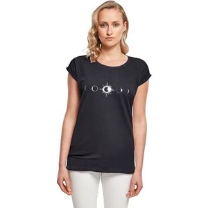 Merchcode Dames T-shirt Ladies Godsmack - Lunar Phases T-shirt, losse pasvorm, katoen 100%, XXL, Donkerblauw, XXL