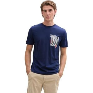 TOM TAILOR Denim T-shirt voor heren, 34590 - Dark Blueberry, XL