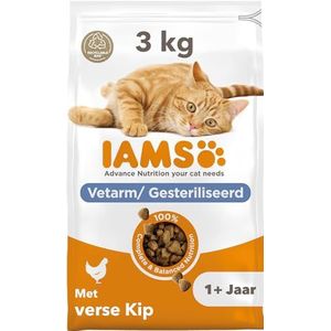 IAMS for Vitality Gesteriliseerd kattenvoer droog - droogvoer voor gesteriliseerde/gecastreerde katten vanaf 1 jaar, 3 kg
