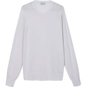 Diana Studio - Licht satijnen shirt van 100% katoen, extra gedraaid, voor heren, lange mouwen, casual fit, Wit, XL