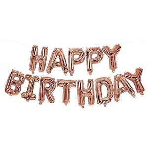 Procos 93792 - Supergrote folieballon Happy Birthday, roségoud, ballon voor heliumvulling, cadeau, decoratie