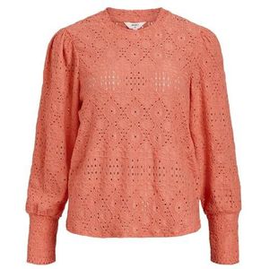 Object Dames Objfeodora L/S Top Noos Blouse, Georgia Peach, S