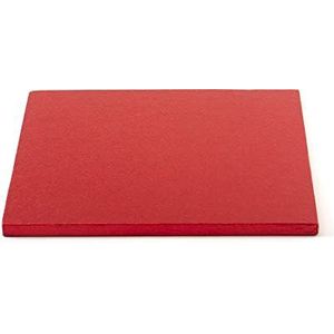 0931854 DECORA vierkante taartplaat rood CM 30X30X1,2 H