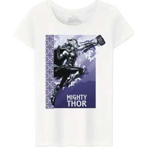 Marvel WOTLATMTS009 T-shirt voor dames, wit, L, Wit, L