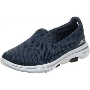 Skechers Go Walk 5 Slip On Sneakers voor dames, Navy Textiel Wit Trim, 35 EU