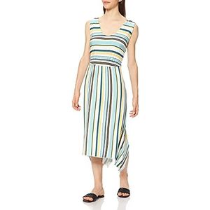 TOM TAILOR Dames Jurk met patroon 1011395, 17930 - White Colorful Stripe, 42