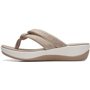 Clarks Dames Arla Kaylie platte sandaal, zand textiel, 40 EU, Zand Textiel, 41 EU