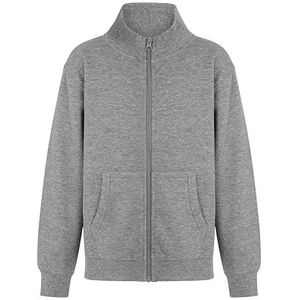 Mukua SZ270K Cooper Kids; sweatshirt voor kinderen, met ritssluiting, Heather Grey, maat 9/11, Grijs, 9-11 años
