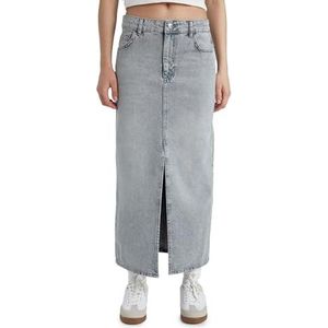 DeFacto Dames jeansrok - denim rok voor vrouwen lange maxi-rok, grijs, 38