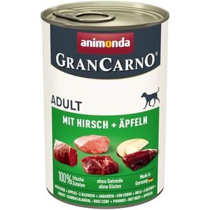 animonda GranCarno Volwassen hondenvoer, natvoer voor honden met hert + appels, 6 x 400 g