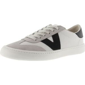 Victoria Olmo Unisex Barefoot Leather Effect Low-Top Trainers & Color & Split Leather Pieces In Contrast 1186100 for Adults NEGRO 38