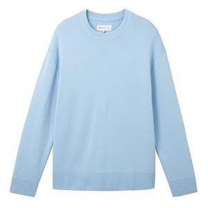 TOM TAILOR Denim Heren Loose Fit Crew-Neck gebreide trui, 32245-washed Out Middenblauw, XXL, 32245-Washed Out Middle Blue, XXL