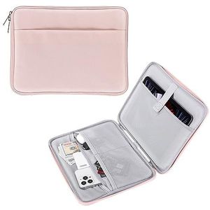 MoKo 9-11 Inch Tablet Sleeve, Protective Carrying Bag with Two Compartments Fits New iPad Air/Pro 11 inch 2024, iPad Air 5/4th 10.9, iPad 9/8/7th 10.2, iPad 10th 10.9, Tab S8/S9 11, Pink