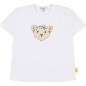 Steiff Meisjes-T-shirt met korte mouwen, helder wit, wit (bright white), 116 cm