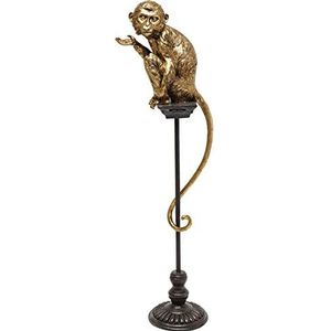 Kare Design deco object Circus Monkey 109cm, gekke decoratie object, gouden aap - decoratiefiguur, humoristische decoratie woonkamer (H/B/D) 109x32x21cm