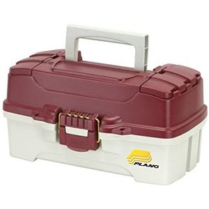 Plano Visbox met 1 plank met dubbele toegang boven, rood metallic/gebroken wit, Premium Tackle Storage (620106)