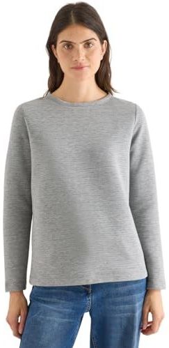 CECIL Glitter Ottoman Shirt Luna Grey Melange L