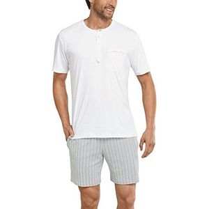 Schiesser pak kort pyjama broek heren, wit (off-white 102), XXL