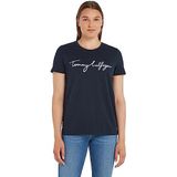 Tommy Hilfiger Heritage T-shirt voor dames, korte mouwen, ronde hals, Midnight, XXS