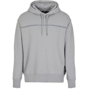 Armani Exchange Men's Line Logo Pullover Hoodie Sweatshirt, Grijs, S, lichtgrijs, S