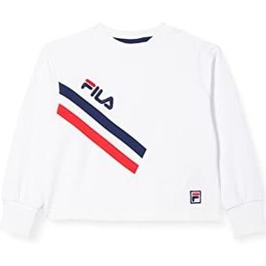 FILA Unisex kinderen Zamora Crew Sweat Sweatshirt, helder wit, 110/116