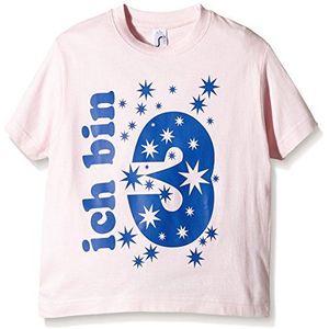 Coole-Fun-T-Shirts T-shirt voor meisjes, roze (pink-navy), Eén maat (Fabrikant maat:128 cm/4 Jaren)