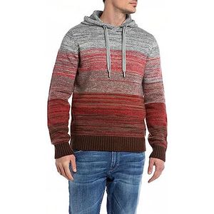 Replay Heren hoodie regular fit, 010 Gestreepte Multicolours, XL